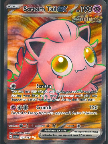 Scream Tail ex 197/167 Ultra Rare Twilight Masquerade Pokemon Holo Near Mint