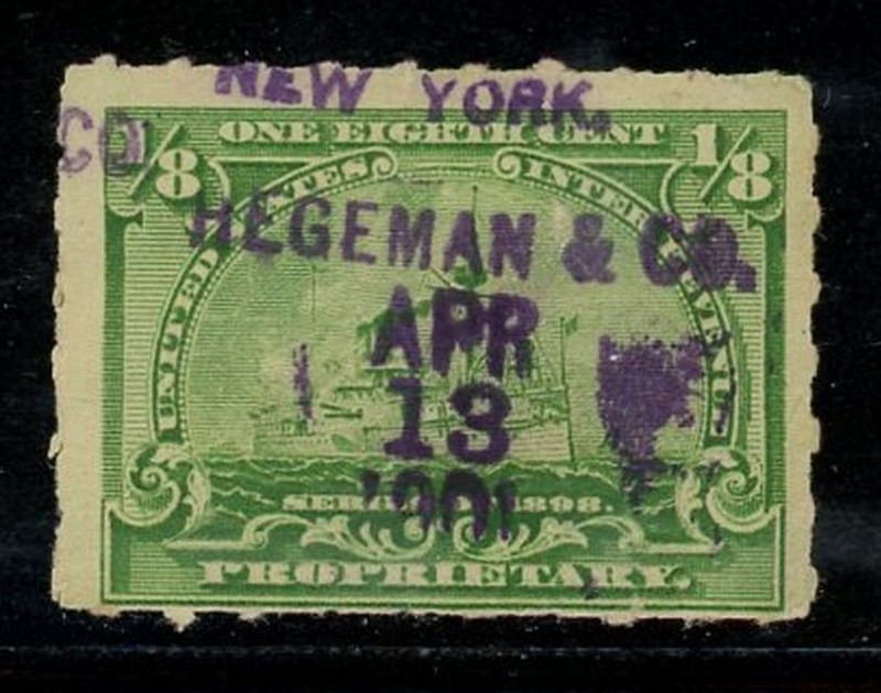 RB20 with Hegeman & Co. Cancel, NY Wholesale Chemists & Druggists