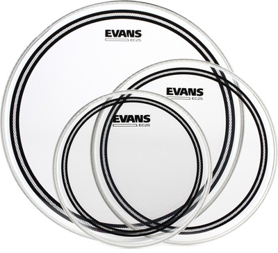Evans EC2 Clear Tom Pack - 10'', 12'', and 16'' Heads