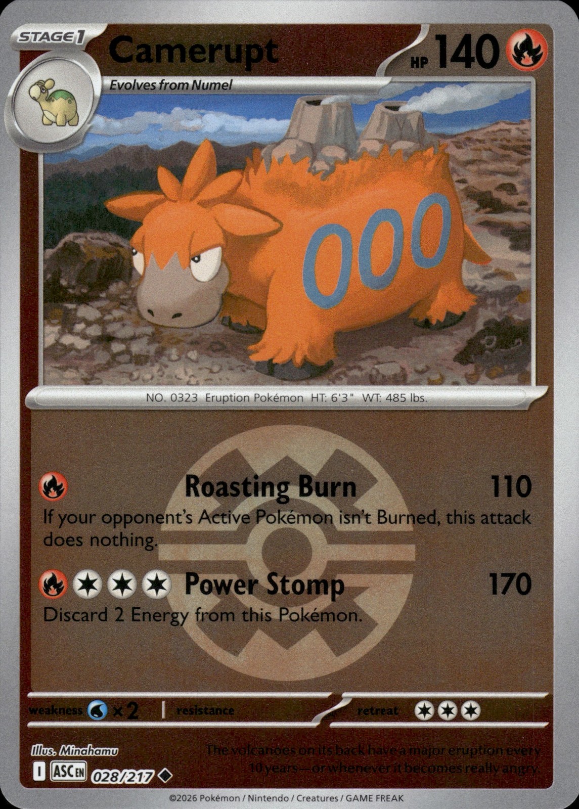 Camerupt (Quick Ball) | 28 | Pokemon | Ascended Heroes | Reverse Holo