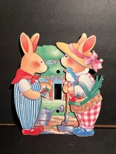 VINTAGE BUNNY RABBIT/ NURSERY WALL SWITCH PLATE BY Frances Meyer Inc Signed Tish