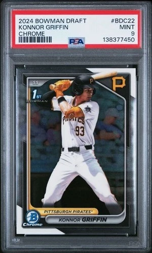 2024 Bowman Draft Konnor Griffin Chrome 1st Bowman RC PSA 9 Mint Pirates