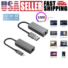 USB3.0 Type-C to RJ45 Ethernet Adapter 1000Mbps Network LAN For MacBook PC