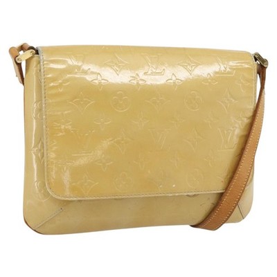 LOUIS VUITTON Monogram Vernis Thompson Street Bag Beige M91301 LV Auth 182856