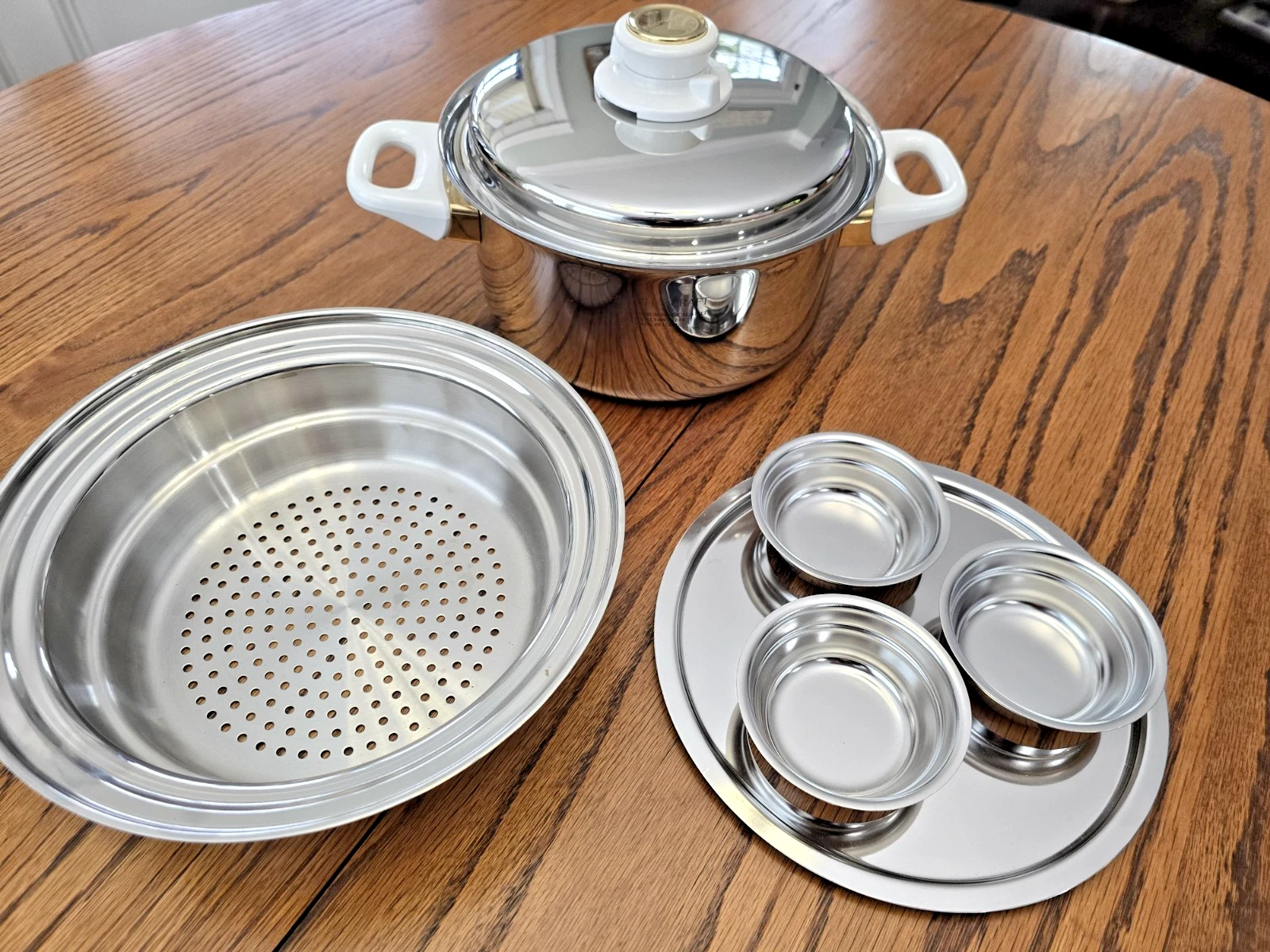 Health Craft 3 Quart Pot Lid Pan Egg Poacher Strainer Surgical Steel Nicromium