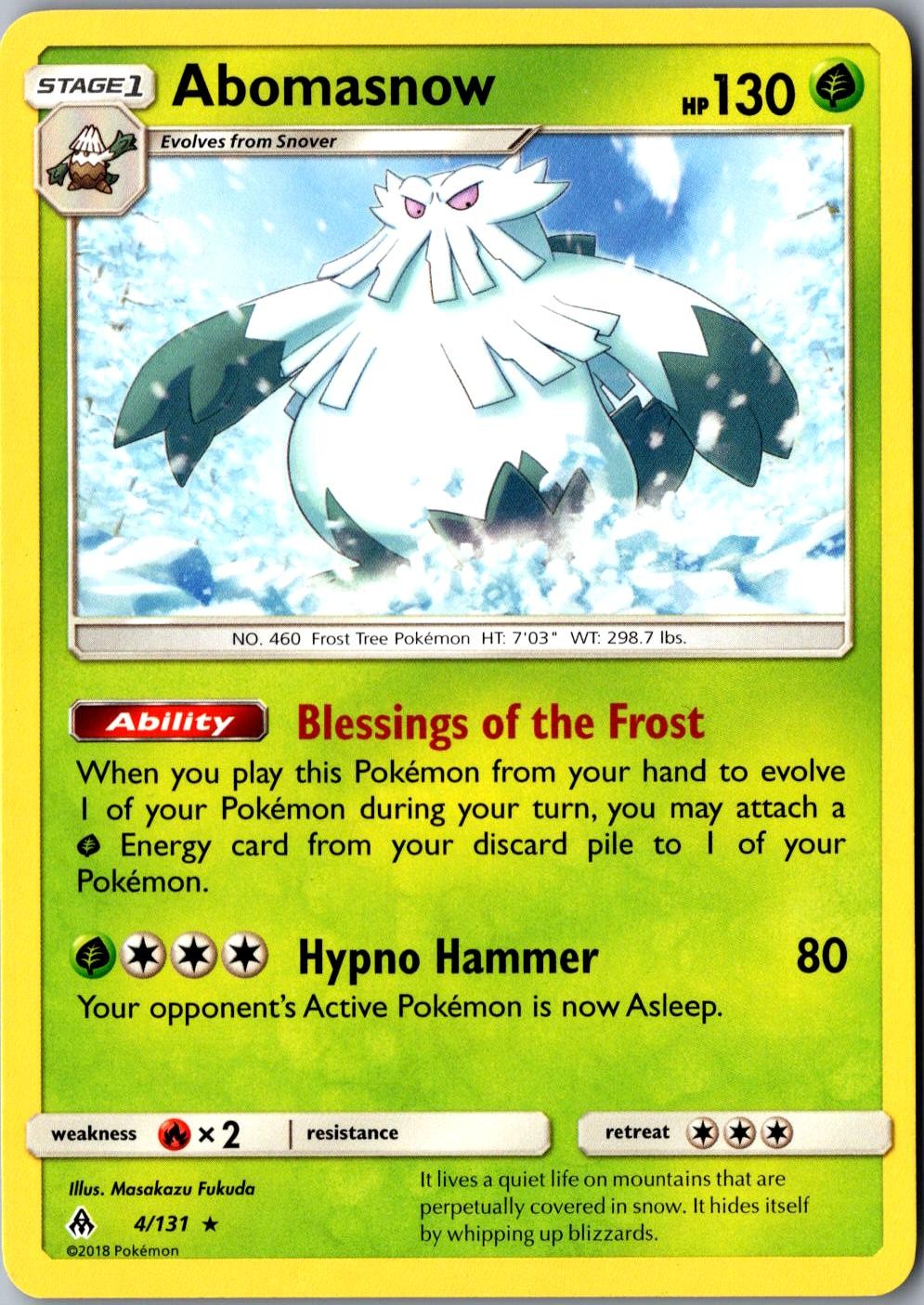 Abomasnow 4/131 Rare Forbidden Light Lightly Played Pokemon Card TCG Single