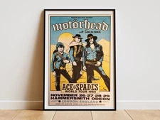 Motorhead 1980 Live Ace of Spades Posster Lemmy Kilmister Rock Band Wall Art