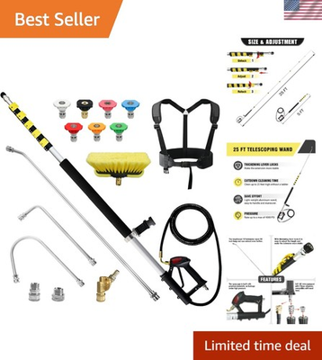 #ad Ultimate 25 FT Telescoping Wand for Pressure Washers 9 Essential Accessories $224.54