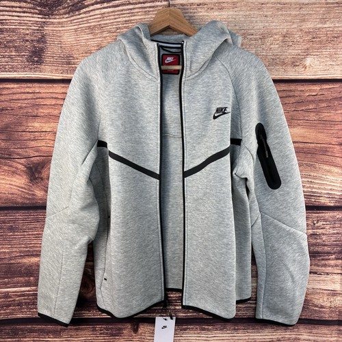 Nike Sportswear Tech Fleece Full Zip Hoodie Dark Grey Heather HV0949-063 Mens M