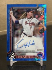 2025 Topps Chrome Logofractor Grant Holmes Rookie Blue Refractor Auto /150