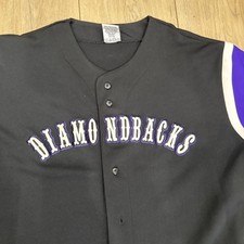 Vintage 90s Arizona Diamondbacks Dynasty Jersey MLB Black Purple XL Stitched
