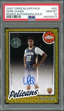 Derik Queen 2025 Topps Gold Refractor 1980-81 Chrome Rookie Auto RC #/50 PSA 10