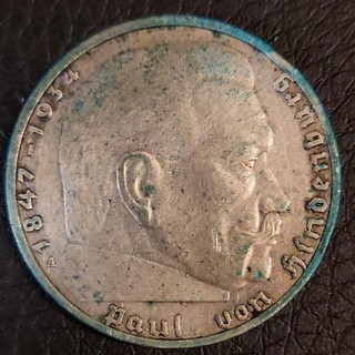 Deutsches Reich 2 Reichsmark 1937 Paul von Hindenburg Silbermünze