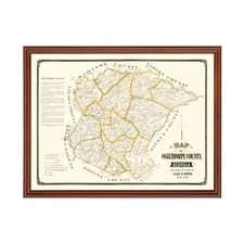 Old Map of Oglethorpe County, GA 1894 - Vintage Georgia Art
