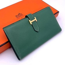 HERMES Wallet: Bearn Classic Green W17H9D1.5cm;