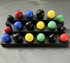 Assorted Color Glass Toy Marbles Lot - Includes Black Display Stand