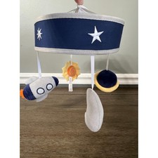 Lams  Ivy Sky Rocket Planets/Stars Musical Baby Crib Mobile Soother Toy Blue