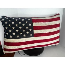 Vintage American Flag Pillow Red White Blue