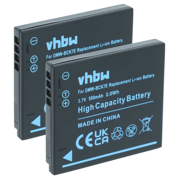 2X Akku FüR Panasonic NCA-YN101F DMW-BCK7PP DMW-BCK7E DMW-BCK7 550Mah 3,7V-image