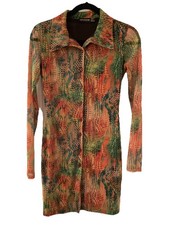 Pretty Little Thing Mesh See Through Sheer Bodycon Shirt Dress Animal Snake 6 XS