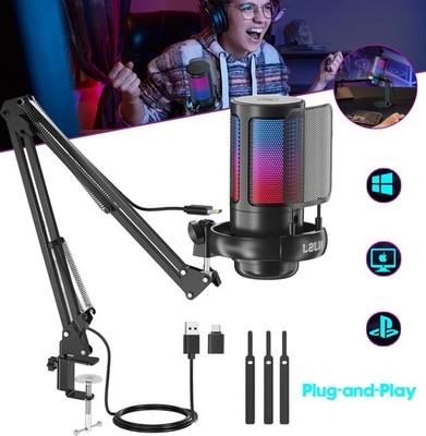 Mikrofon Podcast Kondensator Microphone Kit Nierencharakteristik mit Arm Ständer