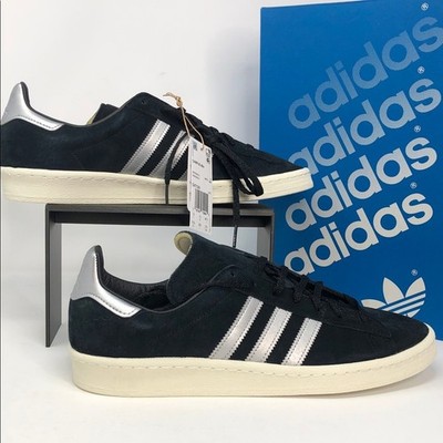 Adidas Men s Campus 80s Core Black White GX7330 Suede Sneakers - Size 10