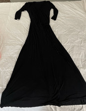 Lulu’s Garden District Black Three-Quarter Sleeve Wrap Maxi Dress Small
