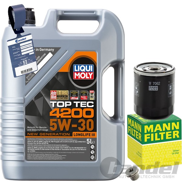 Mann ÖLfilter+Liqui TT 4200 ÖL Passend FüR 1.4TDI VW Polo 6R Skoda Fabia A1 8X-image