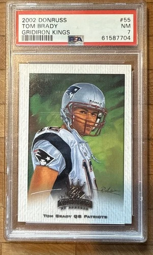 2002 DONRUSS GRIDIRON KINGS TOM BRADY #55 PSA 7