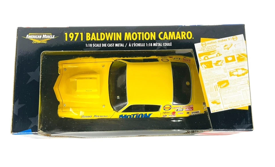 #33100 Ertl Dennis Ferrara Yellow 1971 Baldwin Motion Camaro ~ 1:18 2003 Diecast - Image 3 of 4