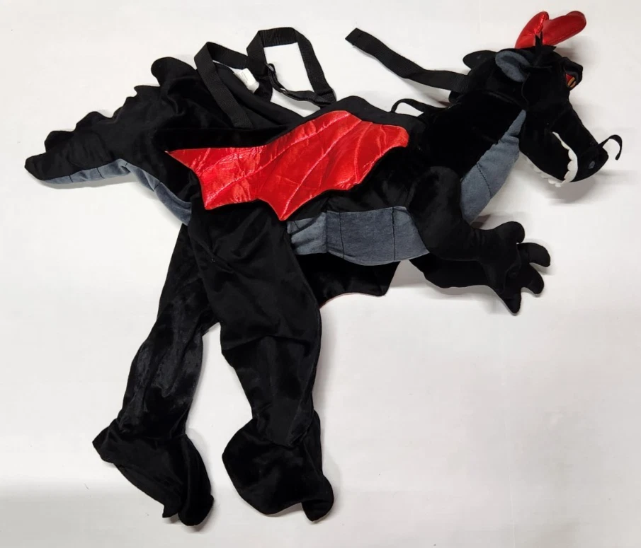 Disfraz de Halloween 2T para niños pequeños negro y rojo paseo un dragón paseo en Ren Faire Foto 2 de 4