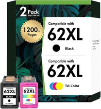 2PK For HP 62 XL Black And Color Ink Cartridges For Envy 7640 7645 exp 10/27
