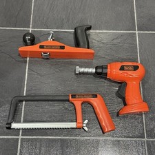 Black  Decker Pretend Play Tools Lot Drill, Saw, Hang Plane Hand Tools Set