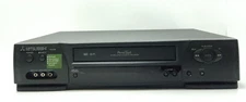MITSUBISHI HS-U430 VCR VHS Hi-Fi Stereo Recorder Black No Remote Tested