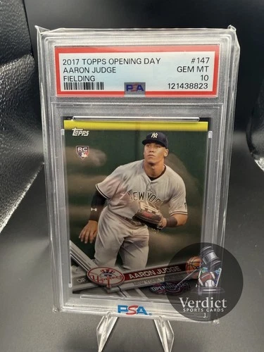 AARON JUDGE 2017 Topps Opening Day Fielding #147 Rookie RC PSA 10 11501