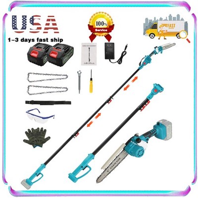 2-in-1 Cordless Pole Saw, Brushless Mini Chainsaw Cordless with Pole & Battery