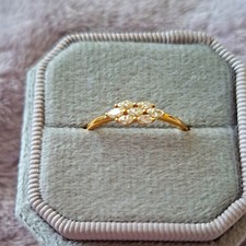Gemporia 9ct Yellow Gold Argyle Marquise Diamond Cluster Ring 0.25ctw R-S