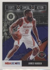 2019 Panini NBA Hoops Premium Stock Lights Camera Action Purple James Harden n1u