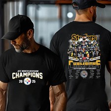Pittsburrrgh Steelrs 2025 A.FC Noorth Division Champns Two Size S - 5XL