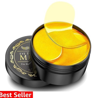 24K Gold Under Eye Patches - 60 Pack for Puffy Eyes, Dark Circles, Bags & Wri...