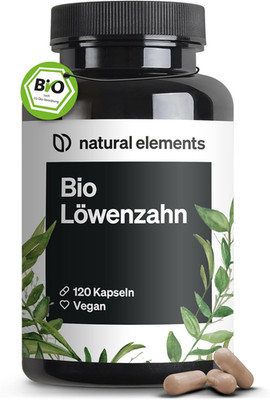 Natural Elements Bio Löwenzahn   120 Kapseln   1000Mg Löwenzahnwurzelextrakt/2  