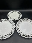 Vintage Scallop Edge (Lace) Milk Glass Plates Set Of 3. Large/medium/small.ML