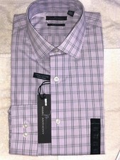NEW Mens Marc Anthony Slim Fit Button Down Dress Shirt Purple 15-1/2 100 Cotton