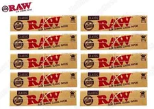 AUTHENTIC Raw Classic KINGSIZE SLIM Unrefined Rolling Papers | 10 packs