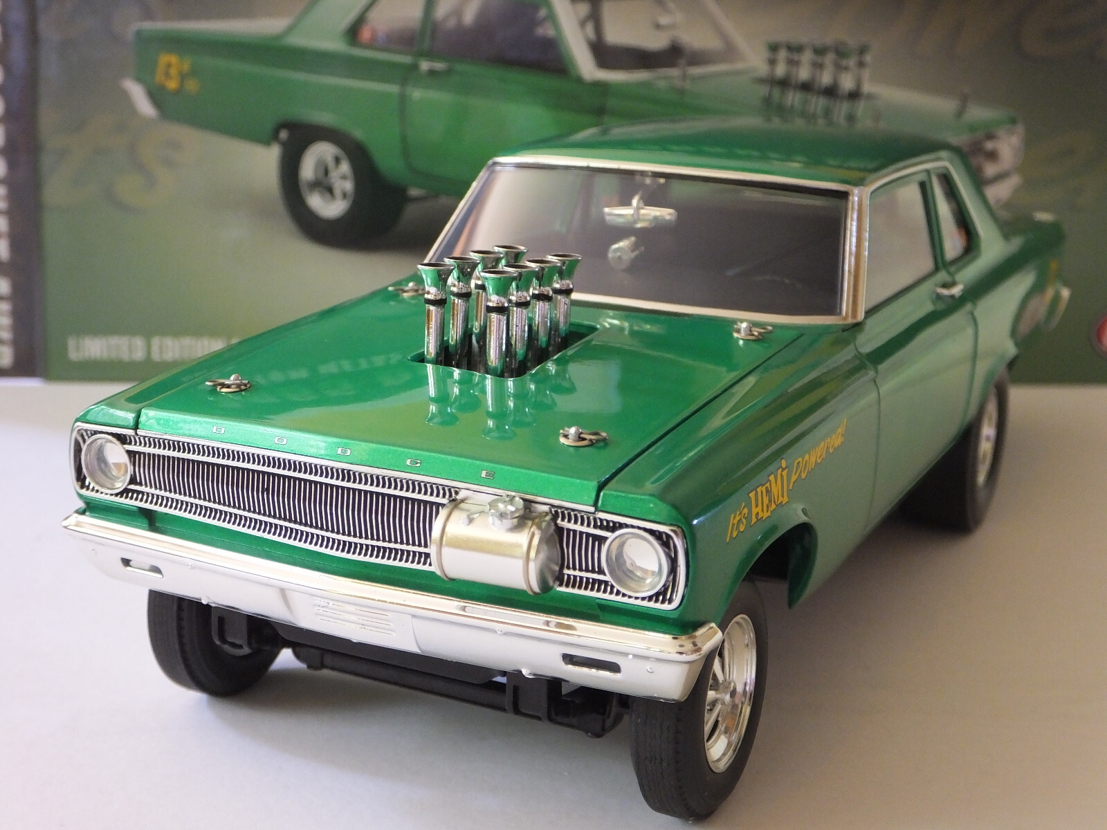 ACME 1/18 1965 AWB Dodge Coronet Custom Met. Green LTD A1806507 New GMP
