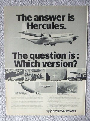 5/1983 PUB LOCKHEED C-130 HERCULES TANKER FRACHTER SAR FEUERWEHR ANZEIGE