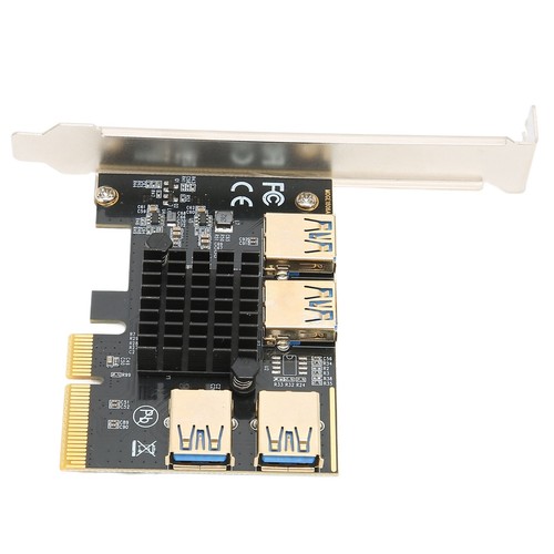 Pci‑E Riser Card Pci‑E X4 1 To 4 Pci Express 16X Slot Adapter Card Usb 3.0 Set - Picture 2 of 24