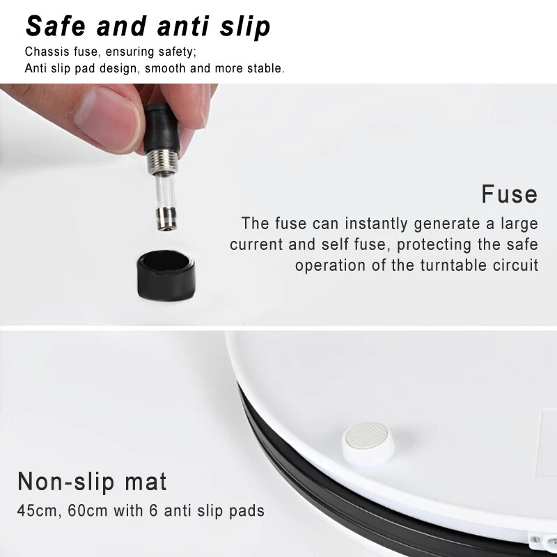 35/45/60CM 80/100KG Jewel Rotating Display Stand Rechargeable Turntable Platform - Image 3 of 4