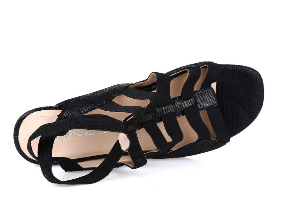 Sandalias para mujer Taryn Rose Reesa negras de tela elástica talla 7,5 M nuevas Foto 3 de 4