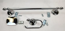 Towel Bar Soap Dish TP Holder Bathroom Accessories Set 3 Piece Hardware Chrome